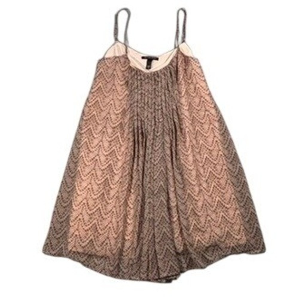 Victoria's Secret Chevron Pleated Babydoll‎ Dress L Earthy Boho Coquette Indie